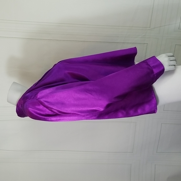 Victoria's Secret SZ M Pajama Top Purple VTG Gold Label Button Up Long Sleeve - Picture 7 of 11